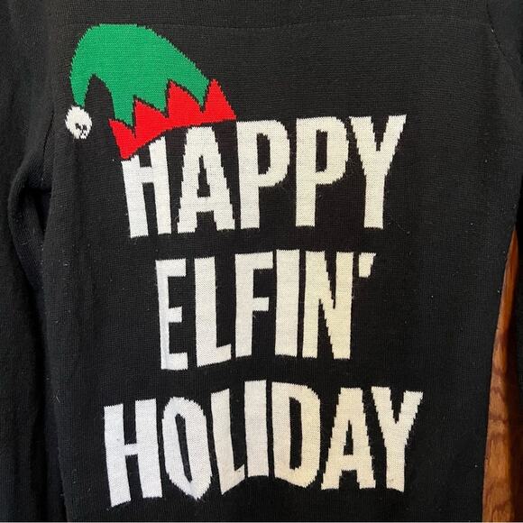Happy Elfin Holiday Christmas Sweater Rue 21 XL EUC Ugly - Picture 2 of 4